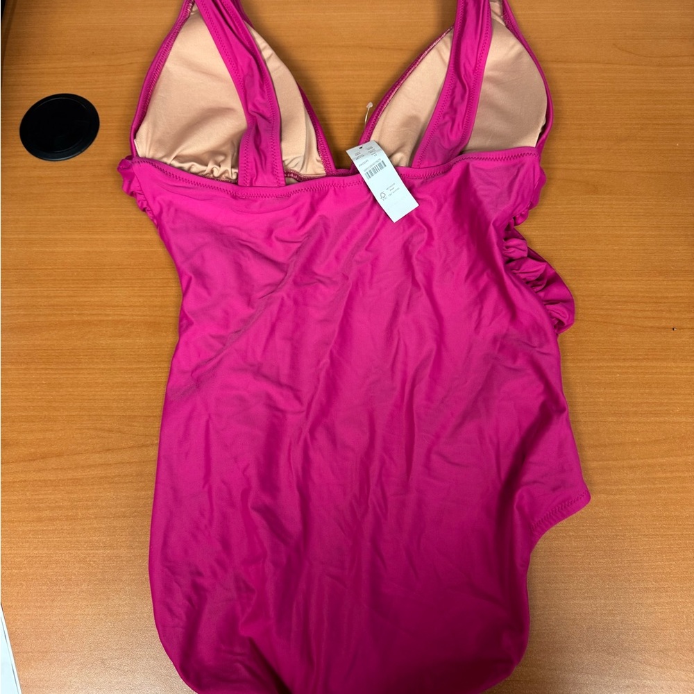 Runched V-Neck One Piece - Picture 9 of 10